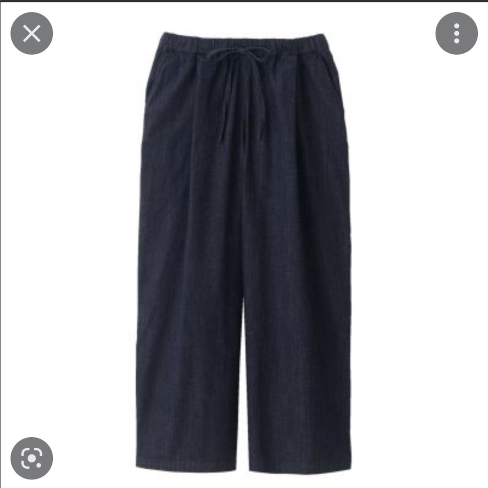 Muji straight pants easy denim